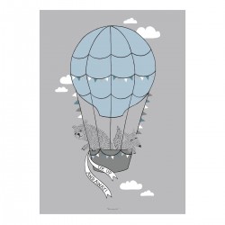 Plakat - Bloomingville - Bjørn i luftballon 70x50