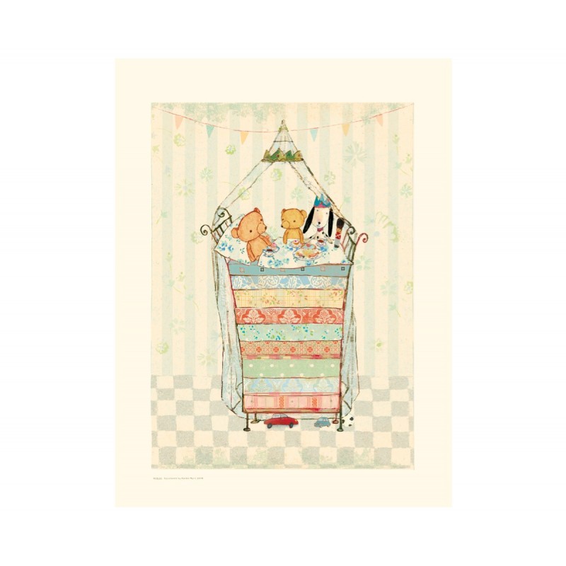 Billede af Plakat bamse Teddy på ærten - Maileg