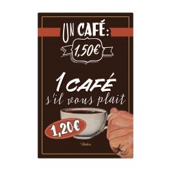 Metalskilt A4 "Un café svp"
