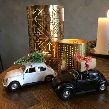 Dekoration, Xmas car, Sort, l: 12,5 cm