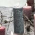 Bloklys rustikt - Ib Laursen - Mosgrøn H: 18 Ø: 7 cm