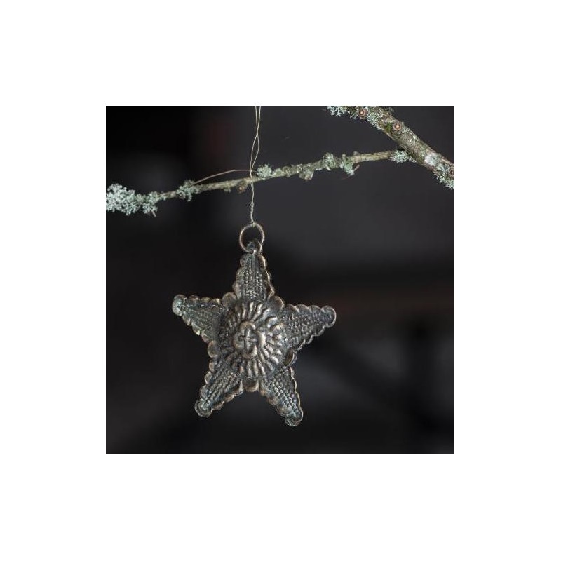 Juletræspynt Stjerne mønstret - Ib Laursen - 7,5x7,5
