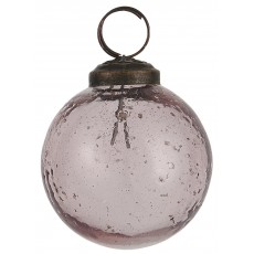 Julekugle rund glas rosa - Ib Laursen Dia: 5,8 cm