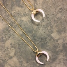 Halskæde Guld - Friihof + Siig m/ guld Horn