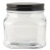 Opbevaringsglas firkantet m/ sort låg - Ib Laursen 450 ml