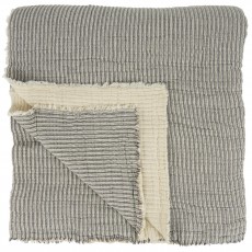 Sengetæppe m/ grå striber - Ib Laursen 240x240