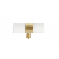 KNOB/HOOK , white bone/brass, small