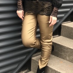 Bukser / "Læder" Leggins Guld - Costamani