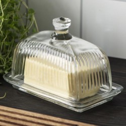 Smørboks glas m/ riller - Ib Laursen