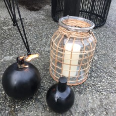 Fakkel kugle sort - Nordal - Stor Ø: 14 cm 