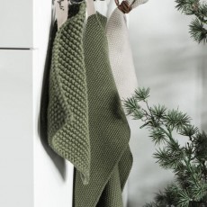 Håndklæde “Mynte" mørkegrøn strikket - Ib Laursen - 40x60