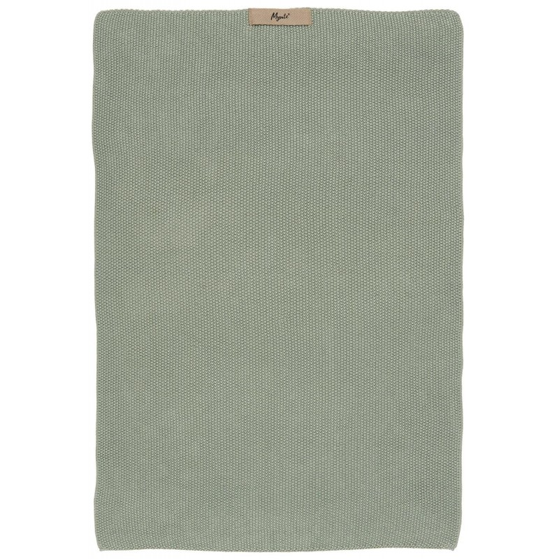 Billede af Håndklæde "Mynte" støvgrøn strikket - Ib Laursen - 40x60