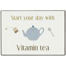 Metalskilt "Start your day with vitamin tea" - Ib Laursen