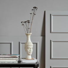 Vase m/ ansigt "KIMITO" - råhvid - Nordal
