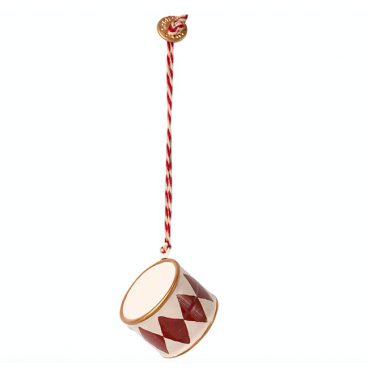 Metal ornament, Small drum - Red