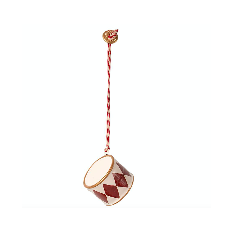Tromme metal ornament rød - Maileg - Lille