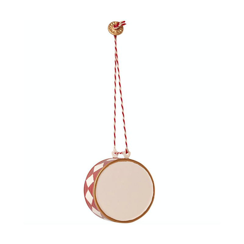 Tromme metal ornament rød - Maileg - Stor 5 cm