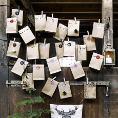 Juleposer i papir 24 stk. m/ farverige tal - Nordal