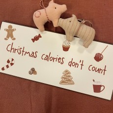 Metalskilt "Christmas calories don't count" - Ib Laursen