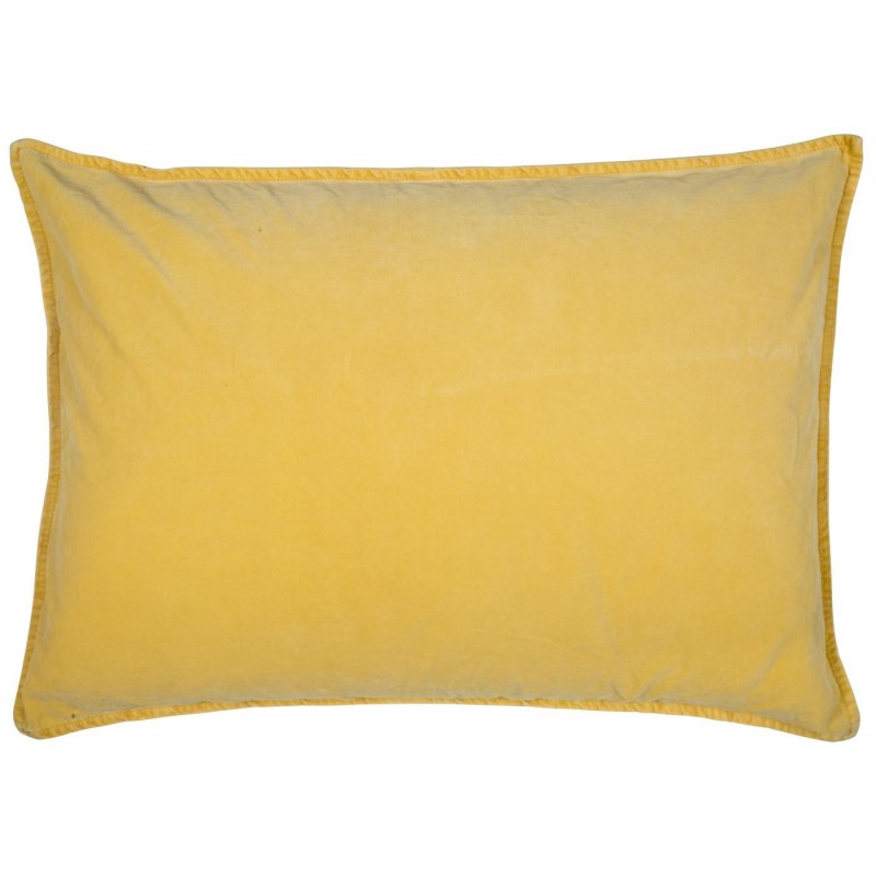 Pudebetræk lemon gul velour - 50x70 - Ib Laursen