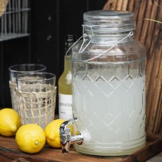 Juice / Limonadebeholder m/ mønster i glas - Ib Laursen - 3,5 ltr.