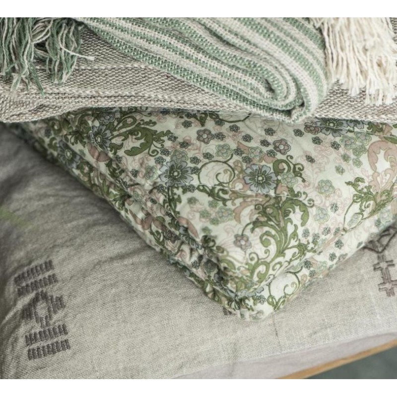 Quilt / Vattæppe lysegrøn m/ mønster - Ib Laursen - 130x180