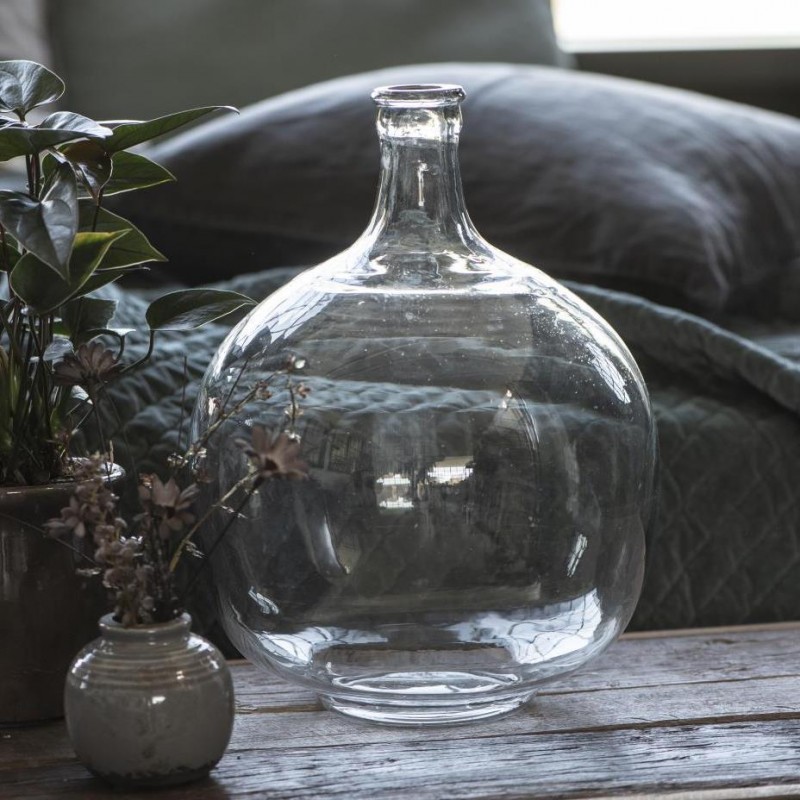 Glasballon / vase glas mundblæst - Ib Laursen - H: 31cm