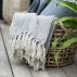 Plaid creme/støvblåt mønster - Ib Laursen