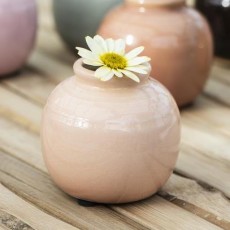 Vase "Yrsa" sart rosa mini rustik m/ riller - Ib Laursen H: 7,5