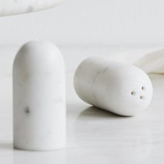 SUMAK salt/pepper shakers, white marble
