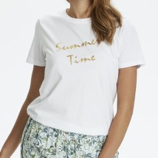 T-shirt hvid "Summer Time", "GinieSZ" - Saint Tropez