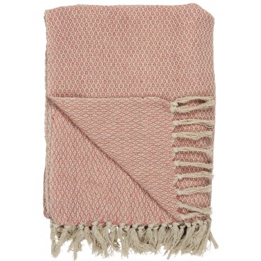 Plaid creme m/ koral rudemønster - Ib Laursen