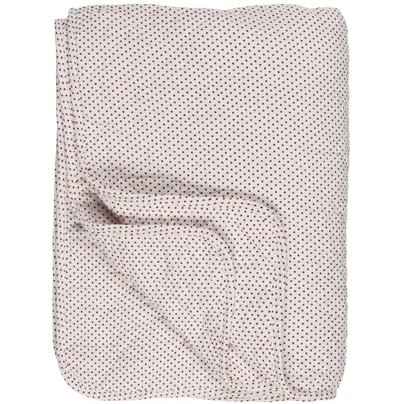 Quilt / Vattæppe hvid m/ røde prikker - Ib Laursen - 130x180