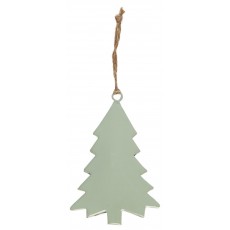 Juletræ støvet lys grøn metal t/ ophæng - Ib Laursen - H: 13 cm