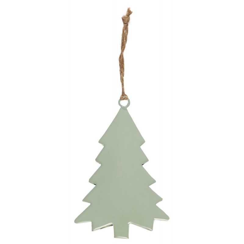 Juletræ støvet lys grøn metal t/ ophæng - Ib Laursen - H: 13 cm