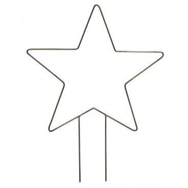 Stjerne på dobbeltspyd messing finish - Ib Laursen H: 33 cm