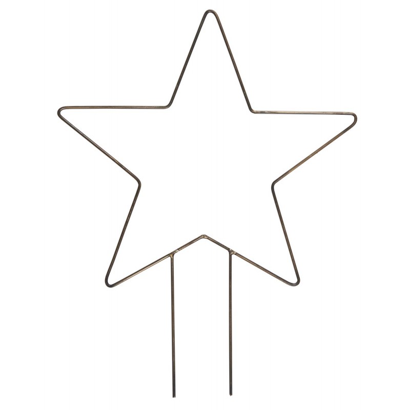 Billede af Stjerne på dobbeltspyd messing finish - Ib Laursen H: 33 cm