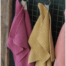 Håndklæde "Mynte" skovbær rød strikket - Ib Laursen - 40x60