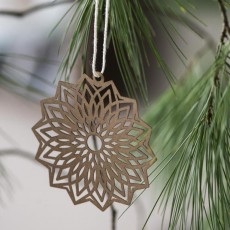 Papirklip blomst til ophæng lysebrun - Ib Laursen - Dia: 8 cm