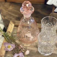 AMU glass decanter, small, clear rose
