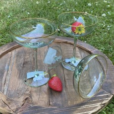 Cocktailglas "Greena" - Nordal - m/ guld kant