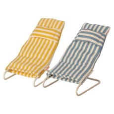 Strandstole / liggestole m/ striber - Maileg - Sæt a 2 stk.