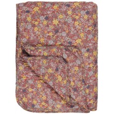 Quilt / Vattæppe mørk rosa m/ blomster - Ib Laursen - 130x180
