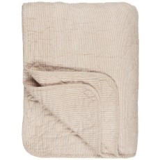 Quilt / Vattæppe m/ hvide & sand striber - Ib Laursen - 130x180