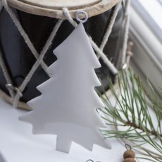 Juletræ hvid metal t/ ophæng - Ib Laursen - H: 13 cm