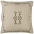 Pudebetræk sand m/ jordfarvet broderi hør - Ib Laursen - 50x50