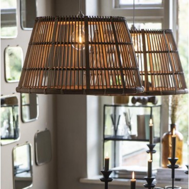 Hængelampe m/ bambusskærm - Ib Laursen H: 62 cm