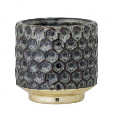 Mini skjuler / vase "Gili" blå & brun - Bloomingville H: 7,5 cm
