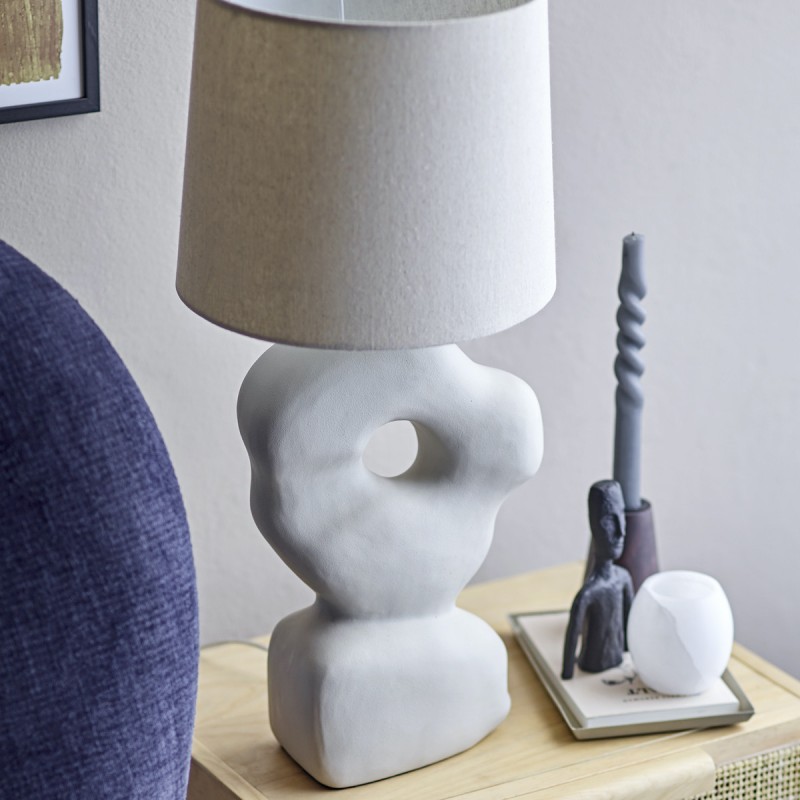 Billede af Bordlampe Cathy hvid skulptur - Bloomingville H: 53 cm
