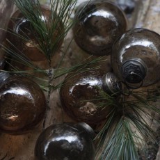 Julekugle mini glas brændt brun - Ib Laursen H: 4 cm